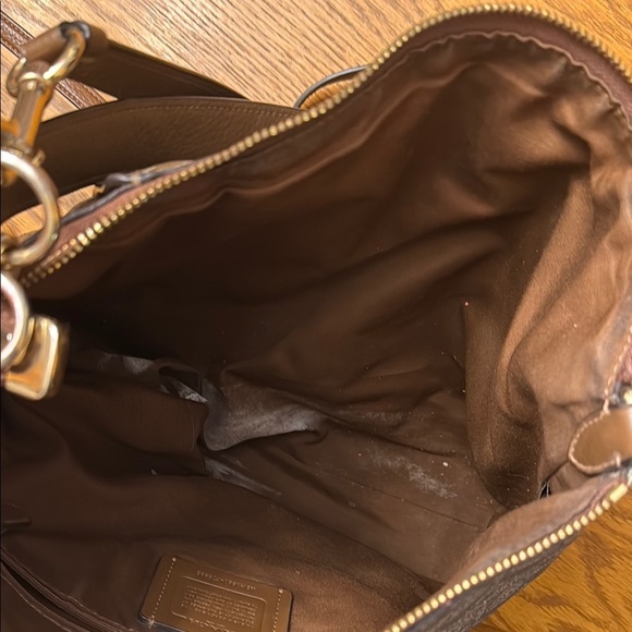 Coach Brown Leather Crossbody Bag with Signature Monogram - Picture 4 of 6